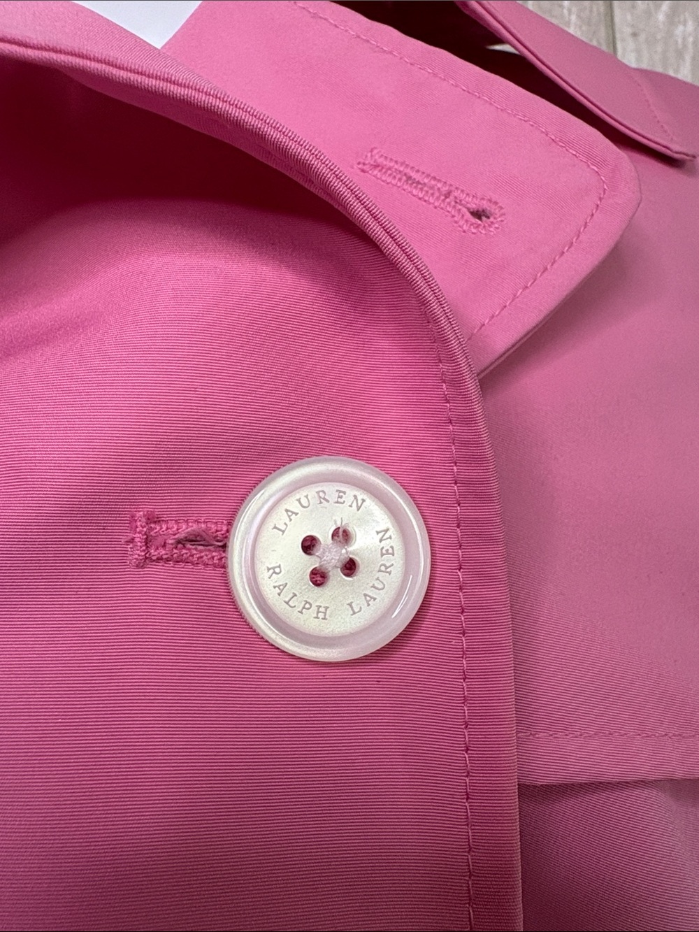 Ralph Lauren Pink Double-Breasted Trench Coat with Belt - Picture 4 of 6
